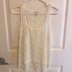Delia’s floral lace white tank top